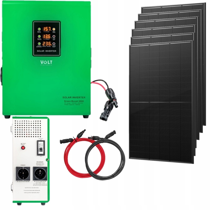 Green Boost 3000 solárna súprava 2760 W | 6×460 W Full Black | Ohrev vody